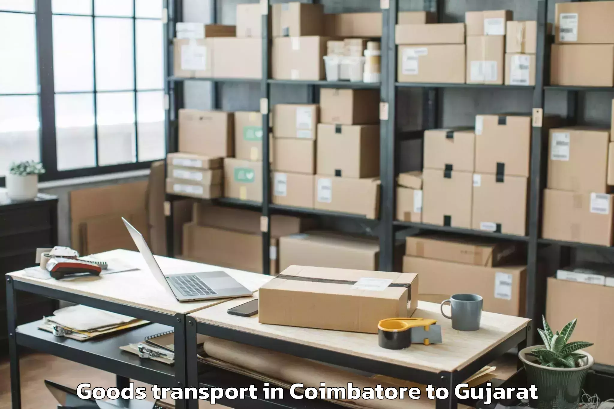 Easy Coimbatore to Tharad Goods Transport Booking